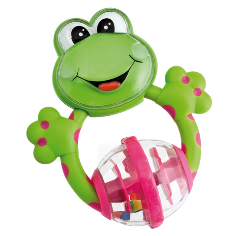 Frog Fun Plastic Teething Rattle