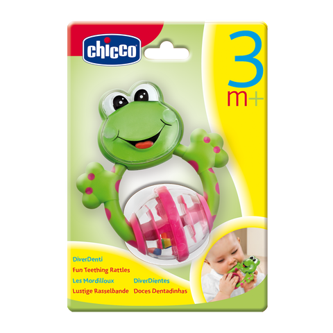 Frog Fun Plastic Teething Rattle