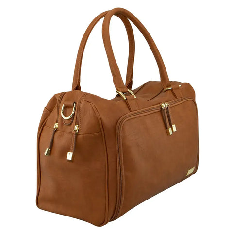 Isoki Double Zip Satchel Nappy Bag - Amber Tan