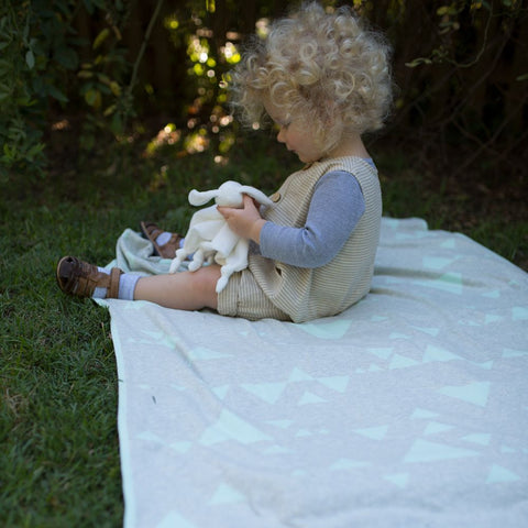 THE LITTLE LINEN COTTON COT KNIT BLANKET SEGA