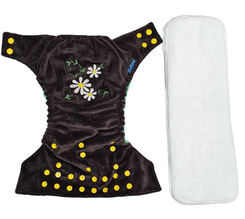 BeBops Reusable cloth Nappy DARKGREY