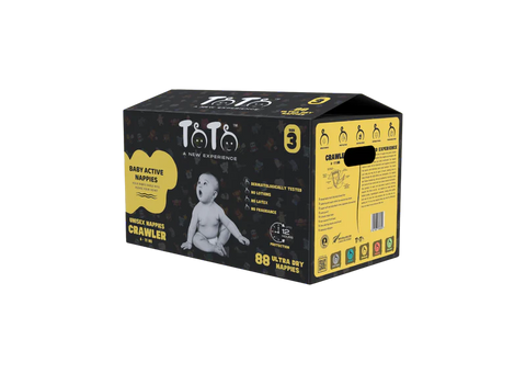 TOTO PREMIUM NAPPIES FOR CRAWLER - SIZE 3 - 88 NAPPIES - 6 TO 11KG