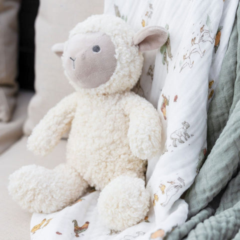 LITTLE LINEN MUSLIN WRAP 3PK - FARMYARD LAMB
