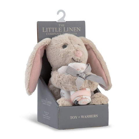 LITTLE LINEN PLUSH TOY & WASHERS - HARVEST BUNNY