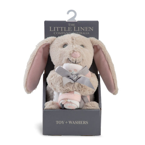 LITTLE LINEN PLUSH TOY & WASHERS - HARVEST BUNNY