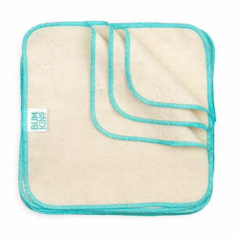 Reusable Baby Wipes - Natural/Aqua Trim