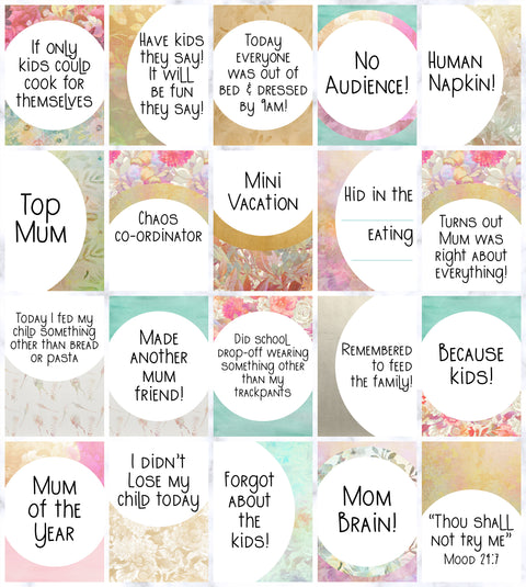 Light Floral Mum Milestone Cards