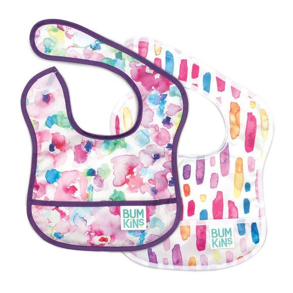 Bumkins Starter Bib 2pk - Watercolour/Brush Strokes