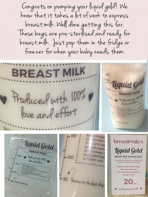 Liquid Gold Breastmilk Storage Bags (20pk)