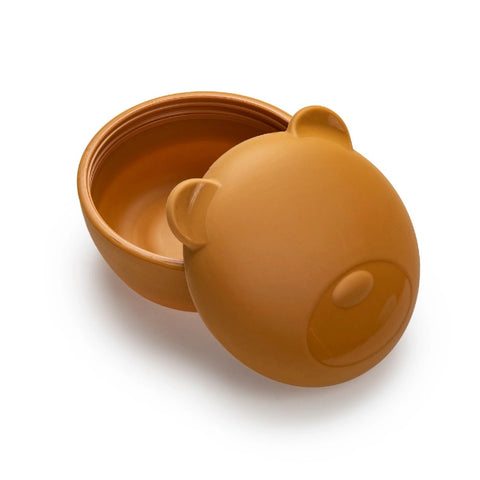 Melii Silicone Animal Bowl with Lid & Utensils-bear