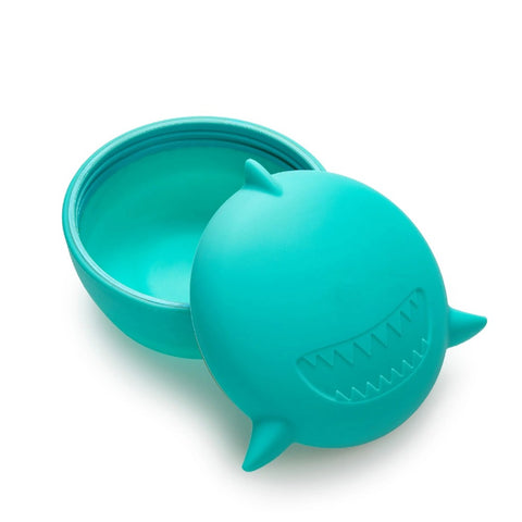 Melii Silicone Animal Bowl with Lid & Utensils-shark