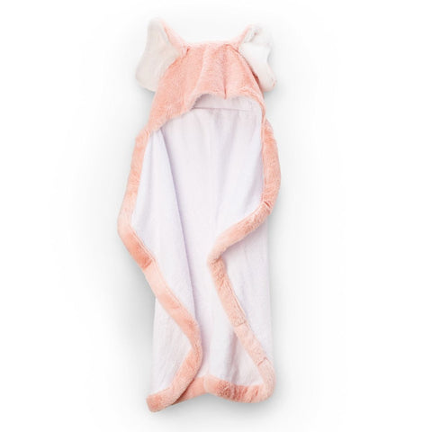 THE LITTLE LINEN PLUSH HOODED TOWEL SOFT PINK