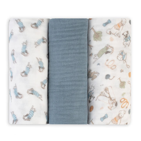 LITTLE LINEN MUSLIN WRAP 3PK - BARKLIFE DOG