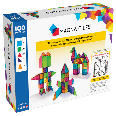 Magna Tiles 100pc set + 2pc Car expansion set