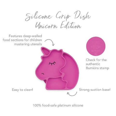 Silicone Grip Dish - Unicorn