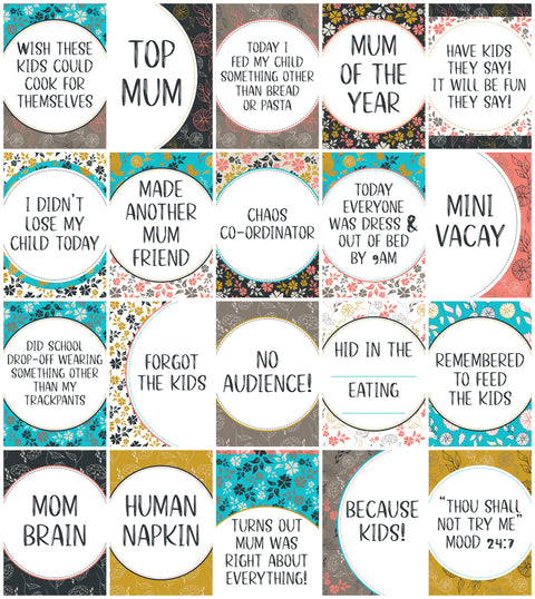 Dark Floral Mum Milestone Cards