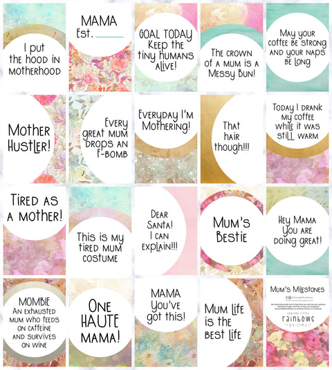 Light Floral Mum Milestone Cards