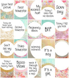 Light Floral Pregnancy Milestone Cards