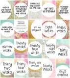 Light Floral Pregnancy Milestone Cards