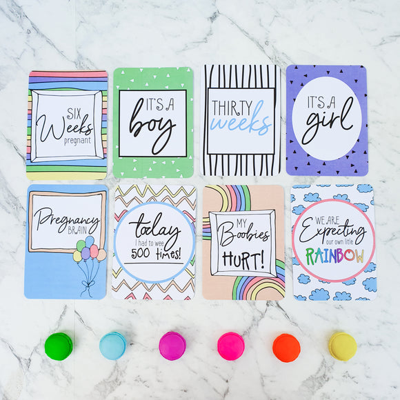 Rainbow Baby Pregnancy Milestone Cards