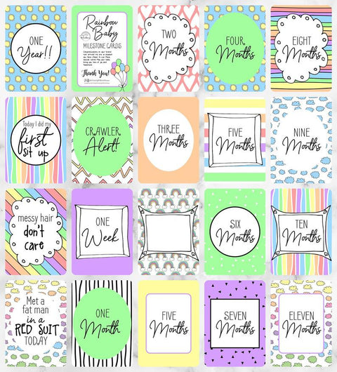 Rainbow Baby Milestone Cards