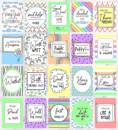 Rainbow Baby Milestone Cards